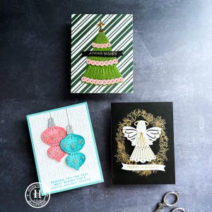 Cartes de Noël cousues main