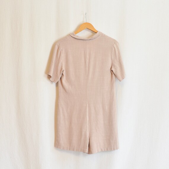 linen cotton blend tan romper - image 8