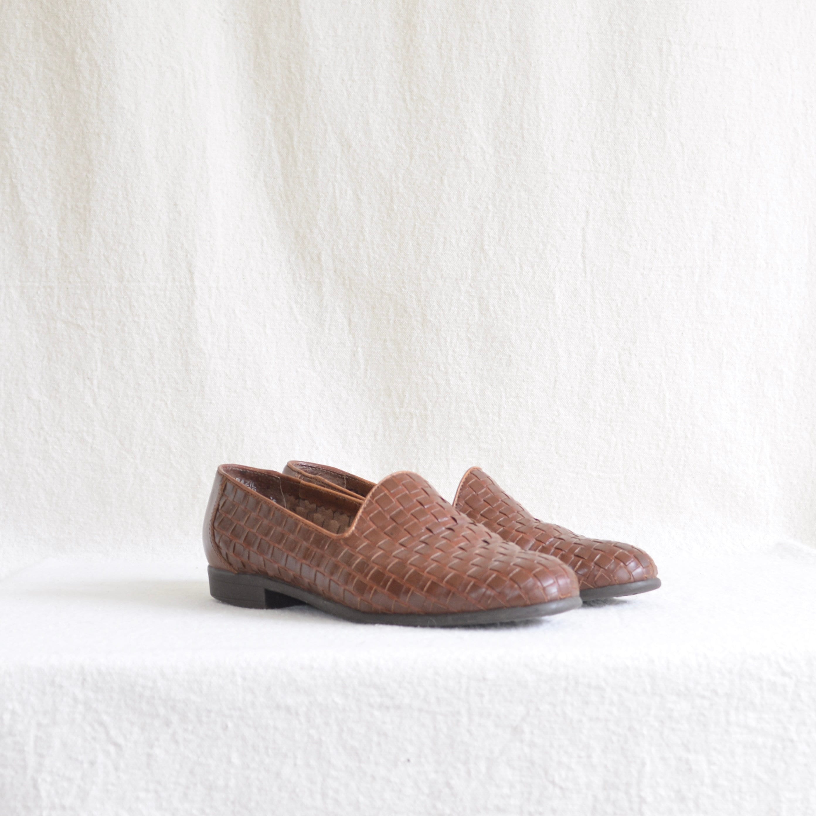 Handwoven Leather Loafers in Cognac Brown Dress Shoe Penny Loafer Cognac Antique Leather – Ace Marks main image 4