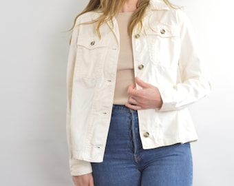 off white cropped cotton jacket