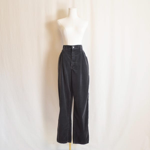 Corduroy Pleated Pants Black