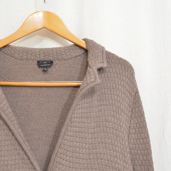 pure merino wool vintage talbots button down taup… - image 5