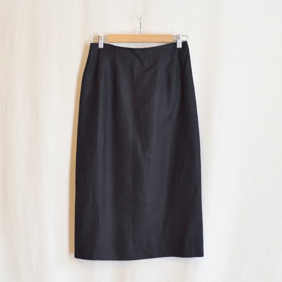28.5” simple black linen skirt - image 5