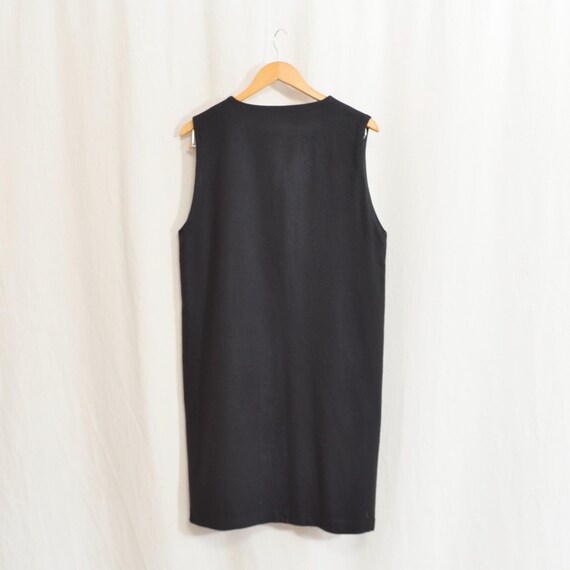 knee length boxy button down solid wool mini dres… - image 4