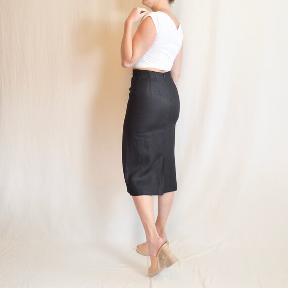 28.5” simple black linen skirt - image 3