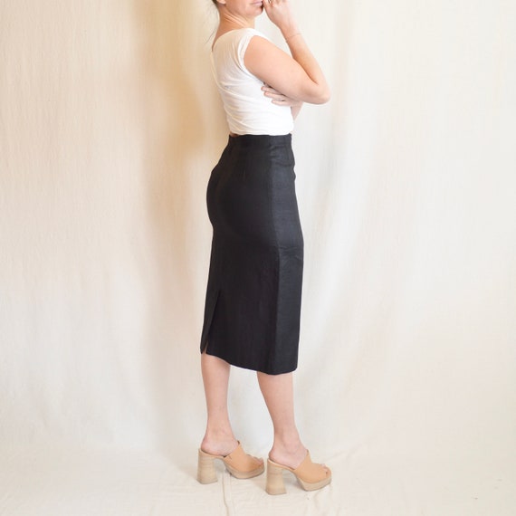 28.5” simple black linen skirt - image 4