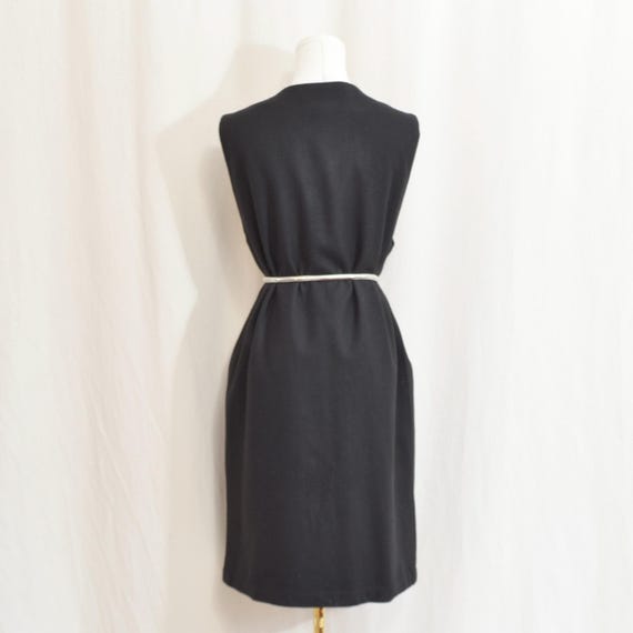 knee length boxy button down solid wool mini dres… - image 2