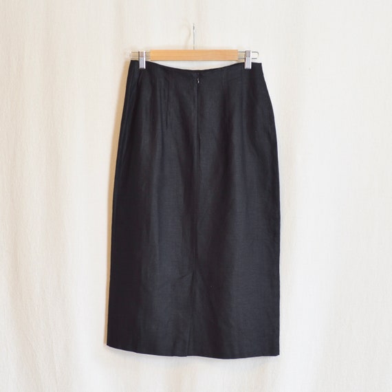 28.5” simple black linen skirt - image 6