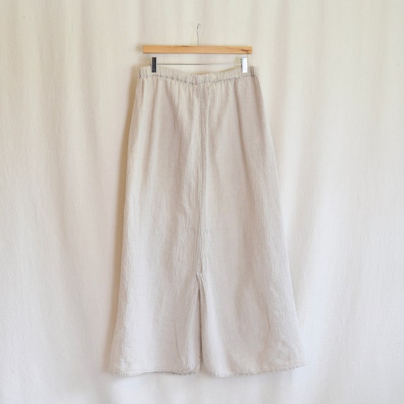 32 - 38” vintage elastic waist oatmeal flax skirt… - image 8