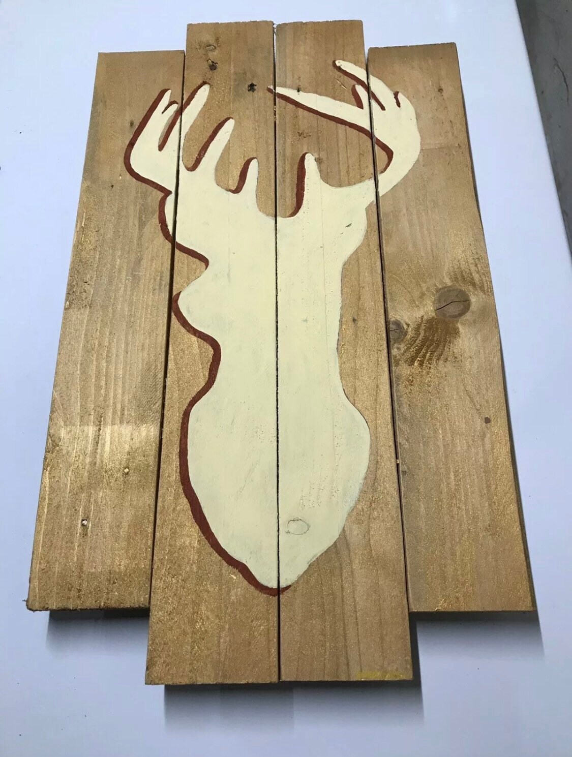 Deer head reclaimed wood dear head pallet wood wall art Etsy