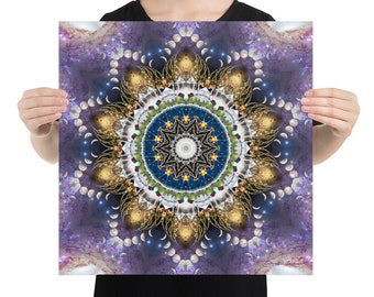 Illumination Mandala Art Print, 10x10 14x14 18x18, open addition print of my digital art