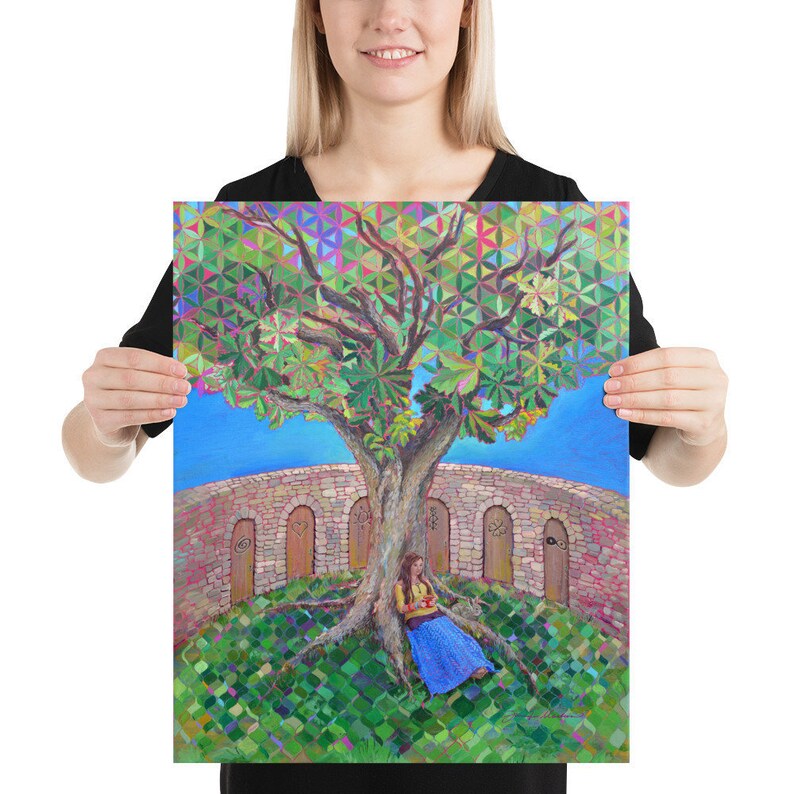 Tree of Life Art Print, 8x10 12x16 16x20, open edition print of original acrylic on canvas 16 x 20 painting image 1