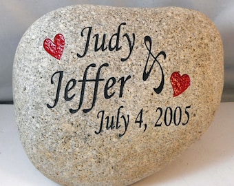 Marriage or Anniversary Personalized Engraved Rock and Slate, Wedding Gift, Personalized Wedding Gift, Oathing Stone / FREE SHIPPING