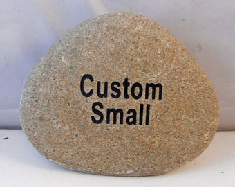 Custom Hand Engraved Small (4-6") River Rock, Personalized river rock, Etched rock gift, Small Pet Memorial / FREE SHIPPING