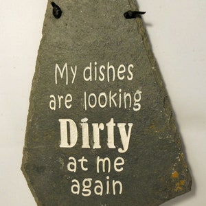 Funny kitchen signs, &quot;My Dishes Are Looking Funny at Me Again&quot; sign, Kitchen hanging sign gifts, kitchen decor / FREE SHIPPING