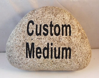 Personalized Hand Engraved Medium (6-8") River Rock, Engraved Real Rock, Engraved Birthday Rock, Engraved Celebration rock / FREE SHIPPING
