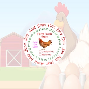 Farm Fresh Chicken Egg Stickers,2" Round,Egg Carton Labels,Wash & Unwashed Eggs ,Laid on Date,farmers market,Fresh Eggs,Fast Shipping,USA