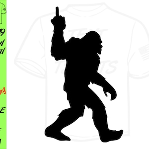 Bigfoot Sasquatch flipping the bird vinyl decal any smooth surface Made in USA sticker easy apply