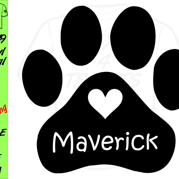 Personalized Paw Print Decal, Pet Name custom Decal, Paw Print Sticker, Dog or Cat Paw Decal, Cat Paw Decal, size choices