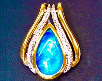 Necklace, Gold, Opal