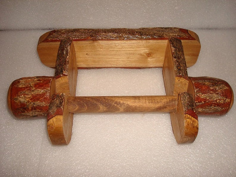Rustic Style Wood Toilet Paper Holder Log Cabin Style Toilet Etsy
