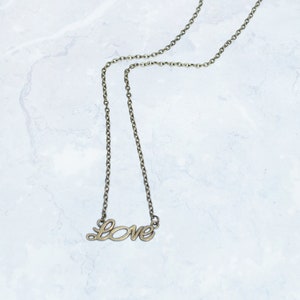 Love Word Necklace Bronze