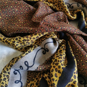 Cheetah Print Viscose Scarf Brown