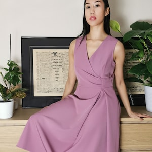Ravello Midi Kleid Altrosa mit Taschen