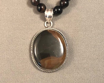 Brown Black Obsidian Necklace