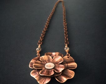 Copper Flower Necklace