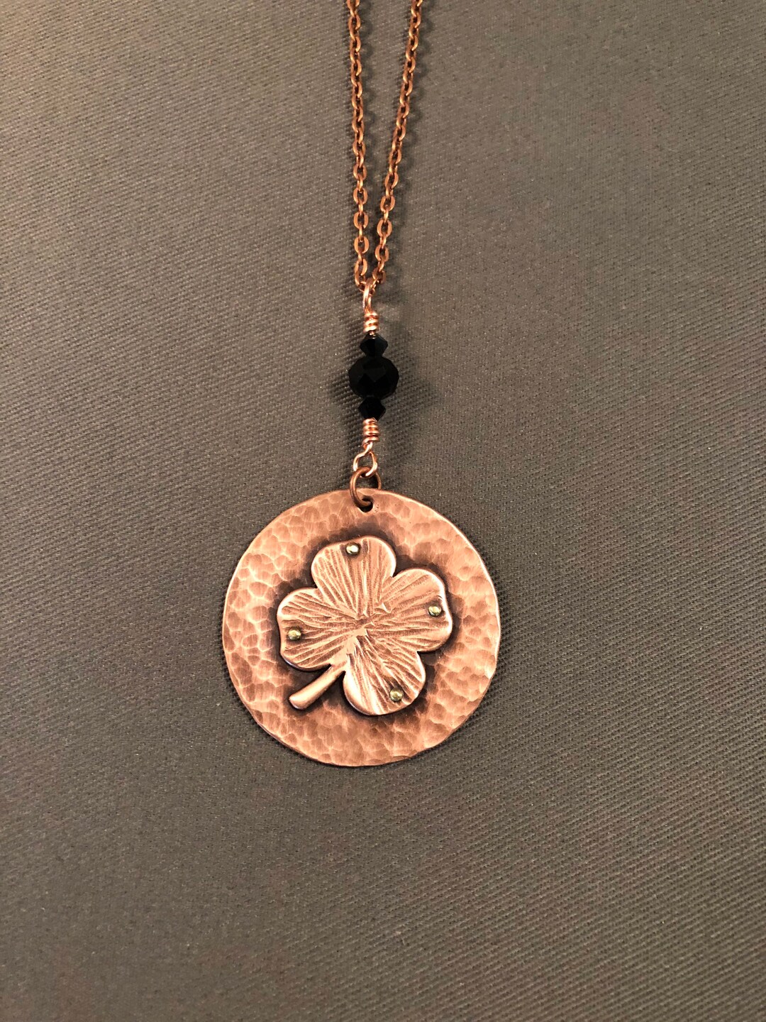 Four Leaf Clover Copper Pendant - Etsy