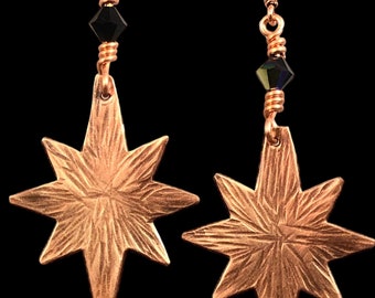 Copper Starburst Earrings
