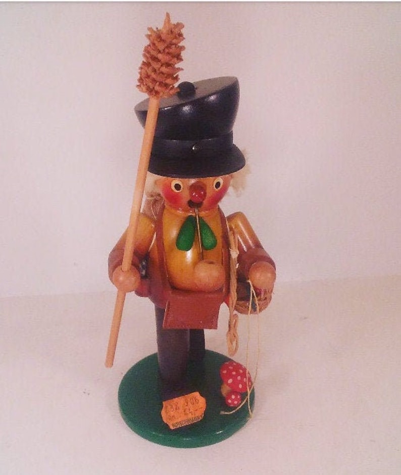 Wooden Forest Man Incense Burner Hand Made In Western Germany