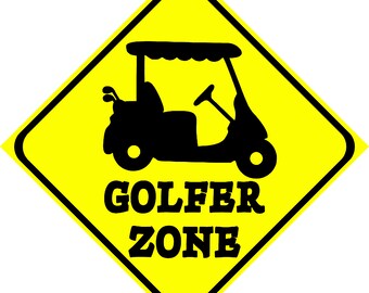 Golfer Zone! Aluminum Street Sign, For Golf Lovers