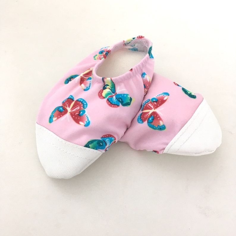 Water Shors for Kids and Toddlers Pool Beach Spandex Fabric with Toughtek rubber Sole and Toe Cap Butterflies