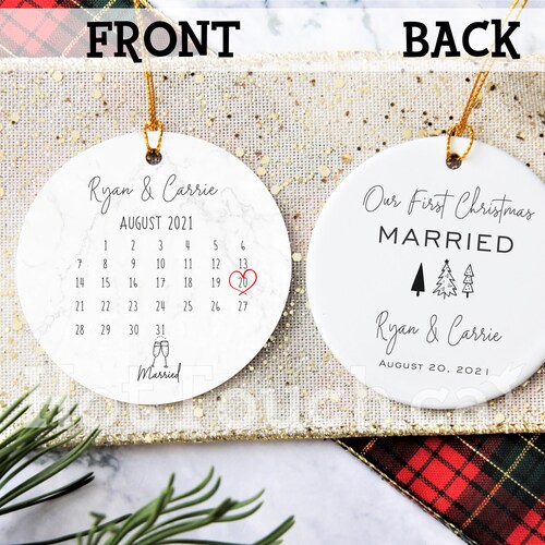 Personalised Our First Christmas Married Ornament Together Etsy