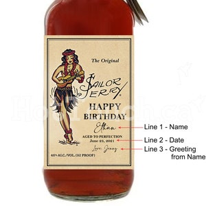 Sailor Jerry Etiquette Etiquette Dalcool Personnalisee Etsy Canada