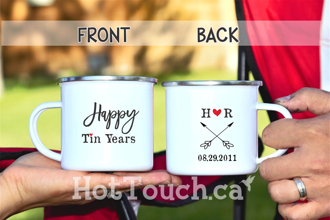 Tin Years gift Happy Tin Years mugs Anniversary gift Tin Etsy