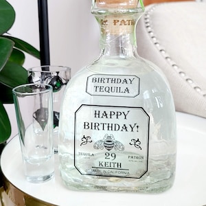 Tequila label, Custom Patron Label, Tequila Custom Label, Birthday Bottle label, Patron Lovers, Liquor Labels, Patron 750 ml clear sticker