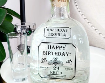 Tequila label, Custom Patron Label, Tequila Custom Label, Birthday Bottle label, Patron Lovers, Liquor Labels, Patron 750 ml clear sticker