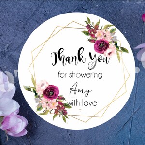 Autocollants de douche nuptiale,Autocollants de douche nuptiale de remerciement,Étiquettes de mariage personnalisées,Étiquettes de remerciement de mariage,Floral,Étiquette de planification de mariage WD-BS-1