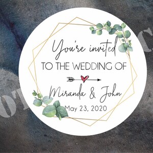Wedding invitation stickers,Wedding envelope stickers,Greenery wedding sticker,Personalized wedding label,eucalyptus sticker,leaves WD-BG-24
