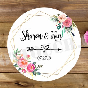 Wedding Favor stickers,Custom Wedding Stickers,Custom Wedding labels,Wedding thank you stickers,Floral wedding stickers,calligraphy WD-BG-18