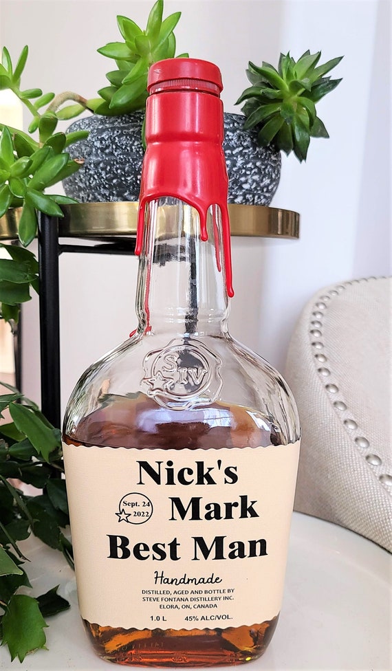 Étiquette Maker's Mark, étiquette d'alcool personnalisée, étiquette de  whisky bourbon, étiquettes de bouteilles d'alcool, cadeau Bestman, cadeau  garçon d'honneur, cadeau whisky -  Canada