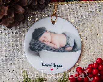Personalized baby ornament, Baby Photo Ornament, Personalized Christmas ,Porcelain ornament,2020 Christmas Ornaments XS-ORN-033