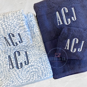 Personalized Monogrammed Bath and Hand Towel Set