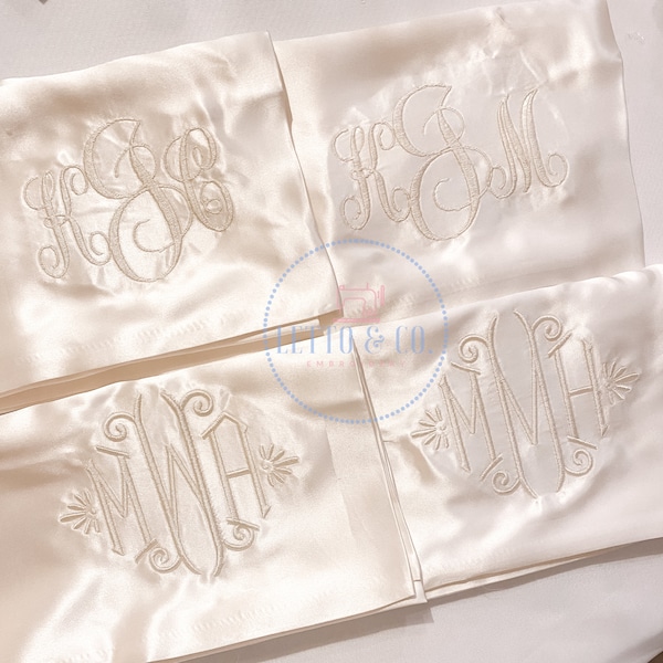 Monogrammed Silk Pillowcase