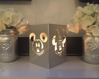 Disney Mickey and Minnie holder, Lantern, Centerpiece, Home decor, utensil holder, Gift