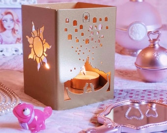 Rapunzel metal candleholder- Lantern, Centerpiece, Home decor, utensil holder, Gift