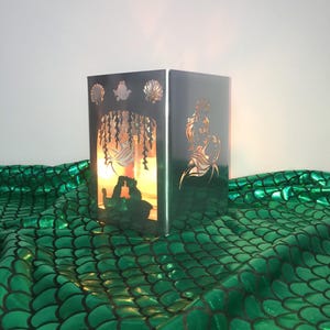 Little Mermaid Ariel metal candle holder, Lantern, Centerpiece, Disney Home decor, utensil holder, Gift image 5